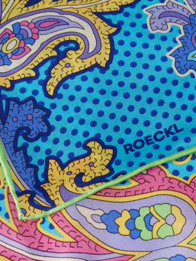Roeckl Sjaal met paisleymotief, model 'Paisley Illusion' Turquoise - 2