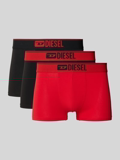 Diesel Boxershort met logostitching in een set van 3 paar, model 'Damien' Rood - 1