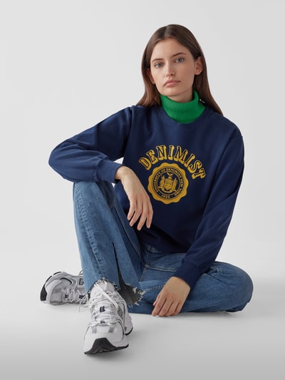 Denimist Sweatshirt mit Label-Print Dunkelblau 3