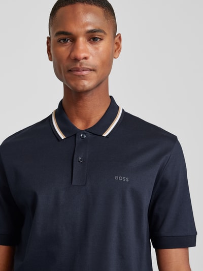 BOSS Poloshirt mit Label-Print Modell 'Penrose' Marine 3