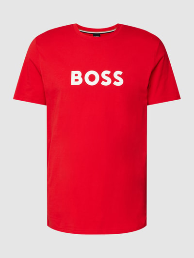 BOSS T-Shirt mit Label-Print Modell 'Basic Logo' Rot 2