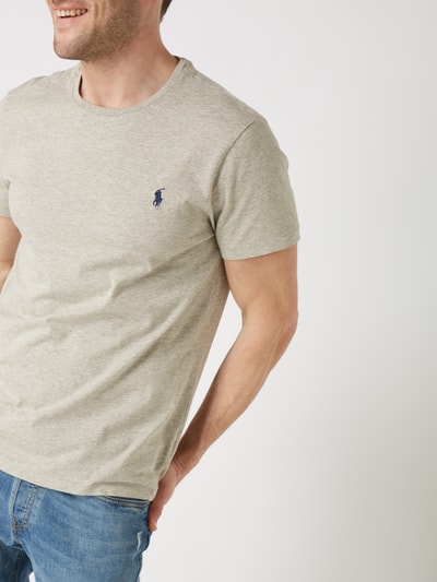 Polo Ralph Lauren Slim Fit T-Shirt mit Logo-Stitching Mittelgrau 4