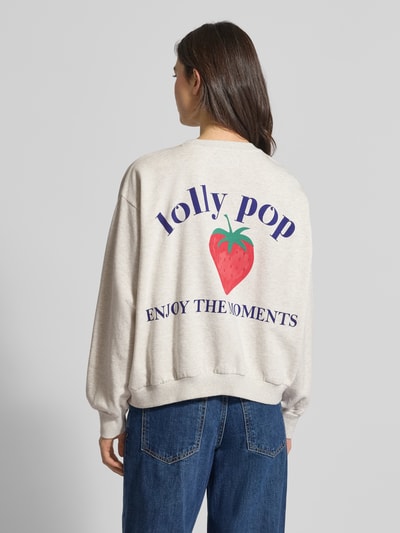 LOLLYS LAUNDRY Sweatshirt met motiefprint model 'Sydney' Lichtgrijs gemêleerd - 5