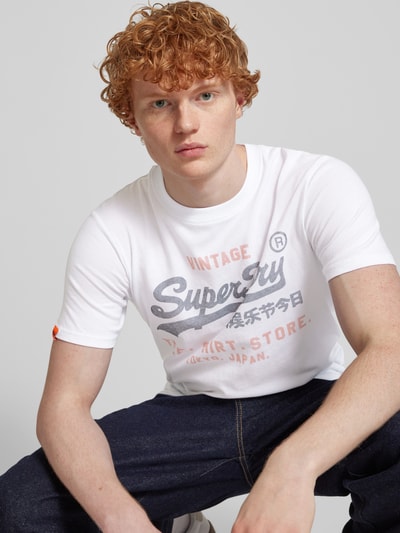 Superdry Relaxed fit T-shirt met labelprint Wit - 3