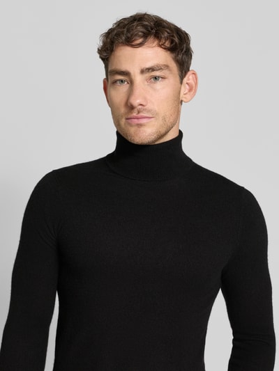 MCNEAL Regular fit coltrui van wolmix met kasjmier Zwart - 3