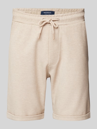 MCNEAL Regular fit sweatshorts met structuurmotief Beige gemêleerd - 2