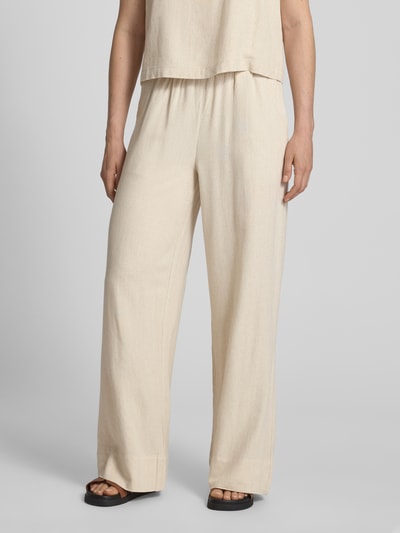 My Essential Wardrobe Spodnie materiałowe z elastycznym pasem model ‘Dias’ Beżowy 4