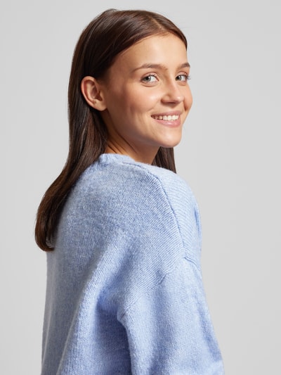 Pieces Pullover met lange mouwen en zijsplitten, model 'NANCY' Lichtblauw - 3