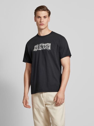 Levi's® Relaxed Fit T-Shirt mit Label-Print Black 4