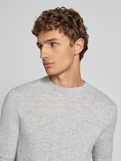 Christian Berg Men Strickpullover aus Wolle-Kaschmir-Mix Hellgrau Melange 3