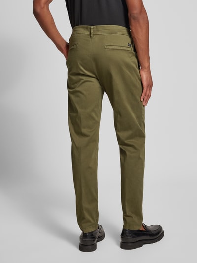 Strellson Slim fit chino met logo-applicatie, model 'Tius' Olijfgroen - 5