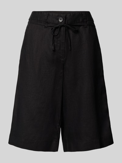 s.Oliver RED LABEL Regular Fit Leinen-Bermuda mit Bindegürtel Black 2