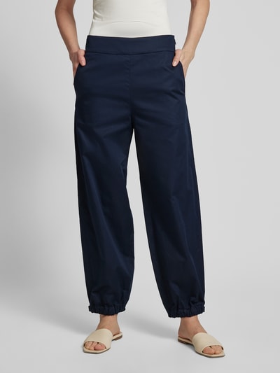 MaxMara Leisure Stoffen broek met elastische boorden, model 'CANDELA' Marineblauw - 4