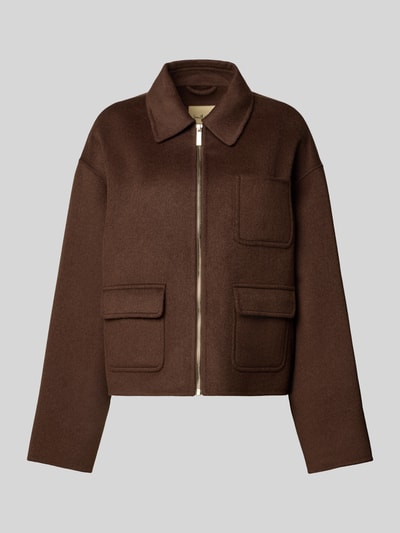 Smith and Soul Kurtka z kieszenią na piersi Czekoladowy 2