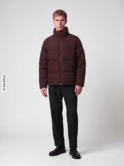 ONLY & SONS Steppjacke mit Stehkragen Schoko 1