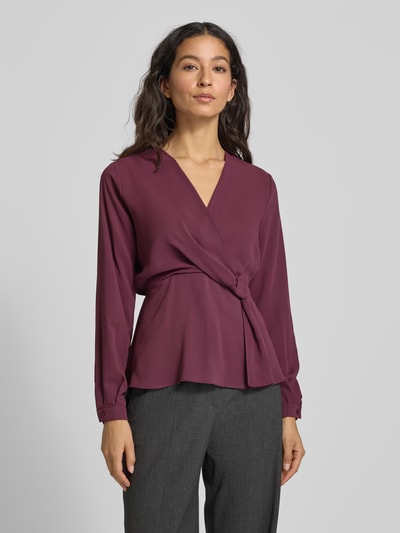 Rinascimento Regular fit blouse met knoopdetail Bordeaux - 4