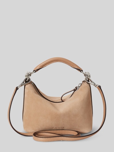 Lauren Ralph Lauren Schoudertas van echt leer met afneembare schouderband Beige - 5
