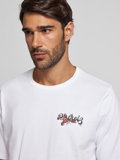 ROTHOLZ T-shirt z nadrukiem z logo model ‘Lobster’ Biały 3