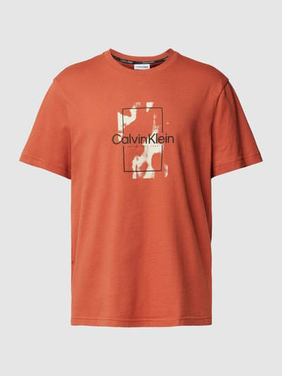 CK Calvin Klein T-Shirt mit Label-Print Modell 'CAMO' Terra 2