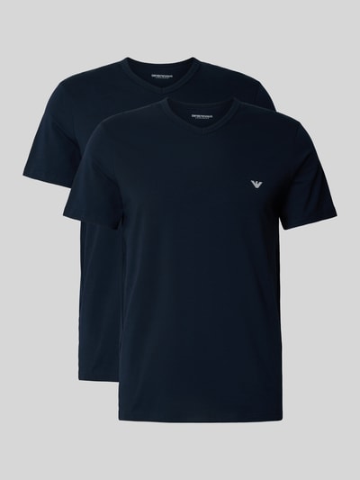 Emporio Armani T-Shirt mit V-Ausschnitt im 2er-Pack Dunkelblau 1