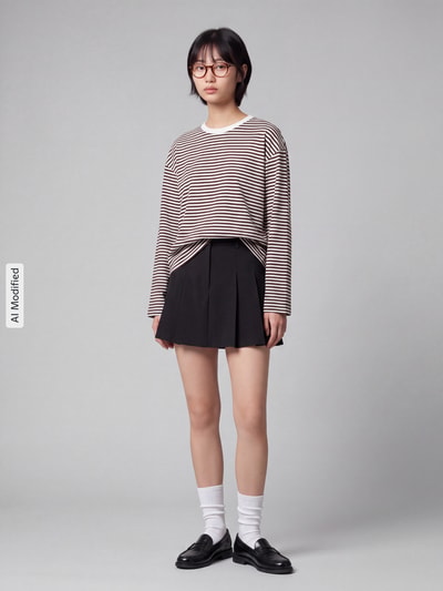 ONLY Ausgestellter Mini-Rock mit Viskose-Anteil Modell 'SYLLIE' Black 1
