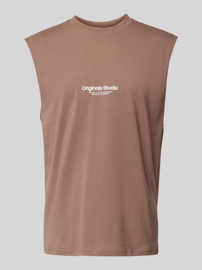 Jack & Jones Tanktop mit Label-Print Modell 'VESTERBRO' Taupe 2