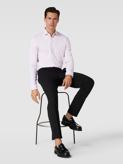 Jake*s Koszula biznesowa o kroju Super Slim Fit z kołnierzykiem typu kent Lawendowy 1