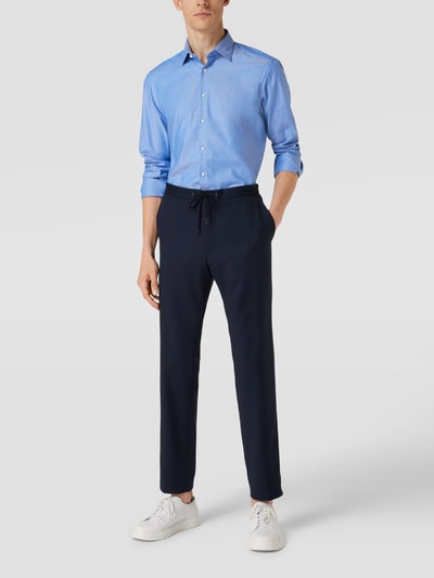 Jake*s Freizeithemd mit Sportmanschetten Royalblau 1