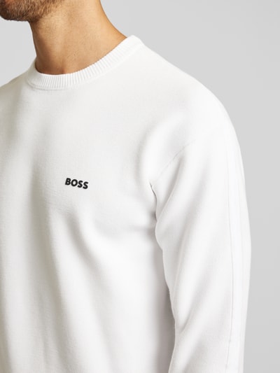 BOSS Green Pullover mit Strukturmuster Modell 'Rartic' Weiss 3