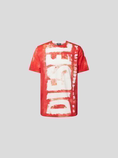 Diesel T-Shirt mit Rundhalsausschnitt Rot meliert 2