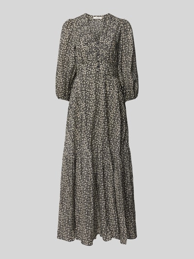 Ivy Oak Maxi-jurk met knoopsluiting, model 'DREA' Zwart - 2