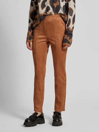 Betty Barclay Slim fit broek met siernaden Cognac - 4