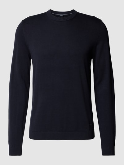 JOOP! Collection Gebreide pullover met ronde hals, model 'Luxos' Marineblauw - 2