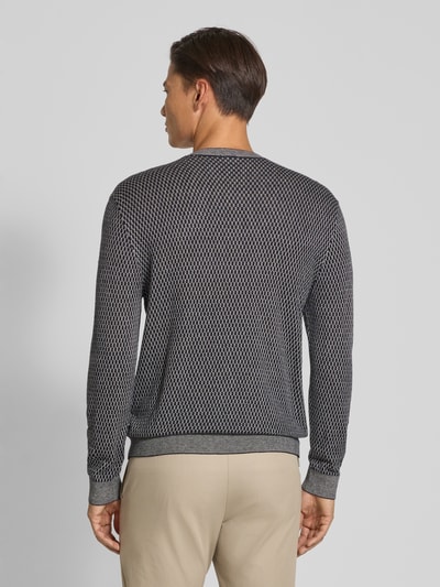 ARMANI EXCHANGE Sweter z dzianiny z dodatkiem jedwabiu Granatowy 5