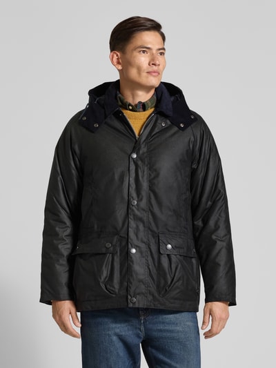 Barbour Regular fit gewaxt jack met corduroy details, model 'MODERN BEAUFORT' Marineblauw - 4