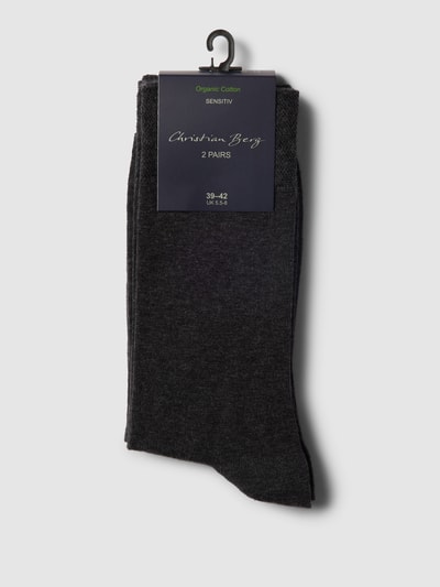 Christian Berg Men Socken mit elastischen Bündchen im 2er-Pack Anthrazit 3