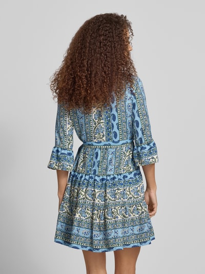ONLY Figurumspielendes Freizeitkleid mit Taillengürtel zum Binden Modell 'SINA' Bleu 5