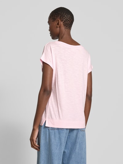 s.Oliver RED LABEL Relaxed fit T-shirt van een mix van katoen en viscose met artworkprint Roze - 5