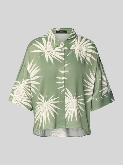 Oui Relaxed Fit Bluse aus Viskose mit überschnittenen Schultern Khaki 2