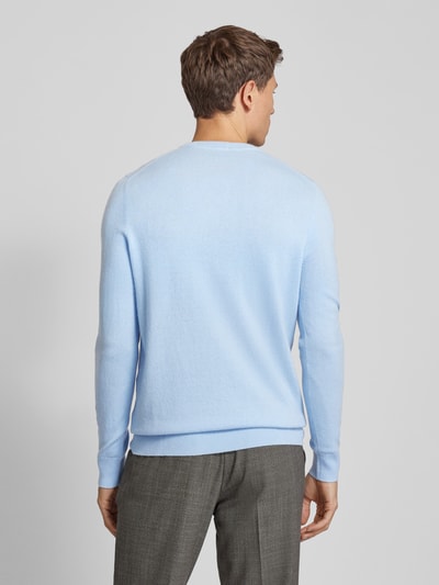 Christian Berg Men Strickpullover mit gerippten Abschlüssen Hellblau Melange 5