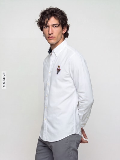 Polo Ralph Lauren Freizeithemd aus reiner Baumwolle mit gesticktem Motiv-Detail Weiss 4