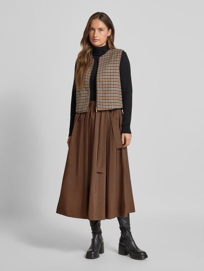 Weekend Max Mara Uitlopende midirok met tailleriem Donkerbruin - 1
