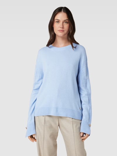 Marc Cain Gebreide pullover met labeldetail Bleu - 4
