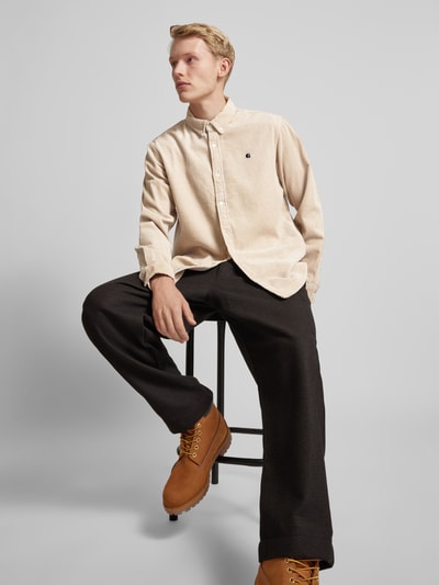 Carhartt Work In Progress Regular Fit Freizeithemd mit Button-Down-Kragen Modell 'MADISON' Beige 3