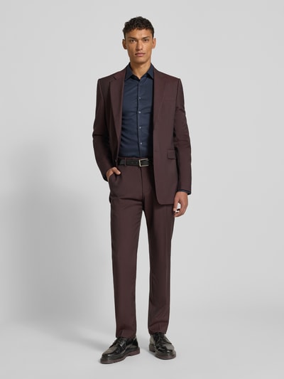 Jake*s Super slim fit zakelijk overhemd van Two Ply met kentkraag Marineblauw - 1