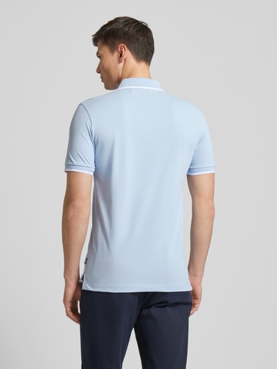 BOSS Poloshirt mit Kontraststreifen Modell 'Parlay' Bleu 5