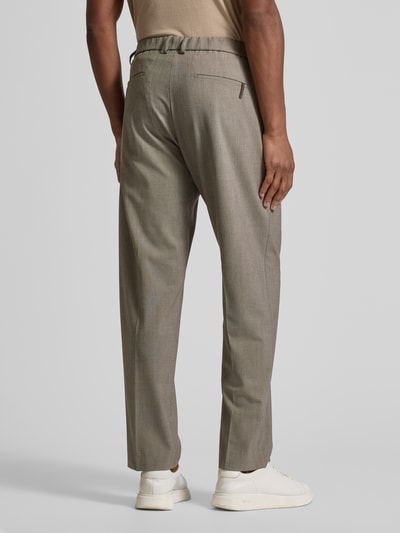 Cinque Stoffen broek met bandplooien, model 'Luigi' Taupe - 5