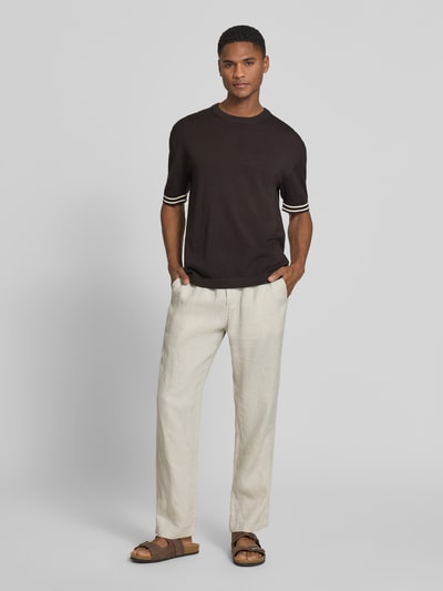 DRYKORN Strickshirt mit Rundhalsausschnitt Modell 'DERICO' Dunkelbraun 1