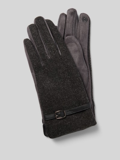 EEM Handschoenen met doornsluiting Middengrijs gemêleerd - 1