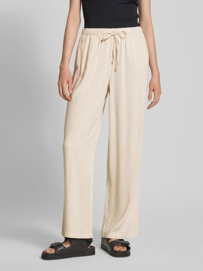 Only Ruime broek van een mix van viscose en linnen, model 'SIESTA' Ecru - 4